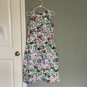 3 for $30 | Chadwicks Floral Button Front Blue Purple Midi Dress